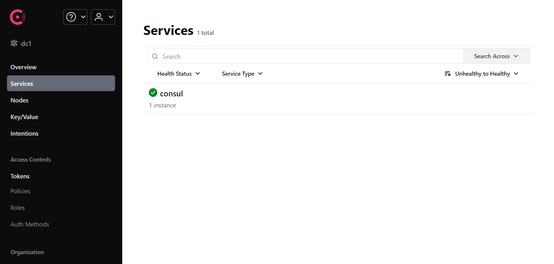 Consul dashboard