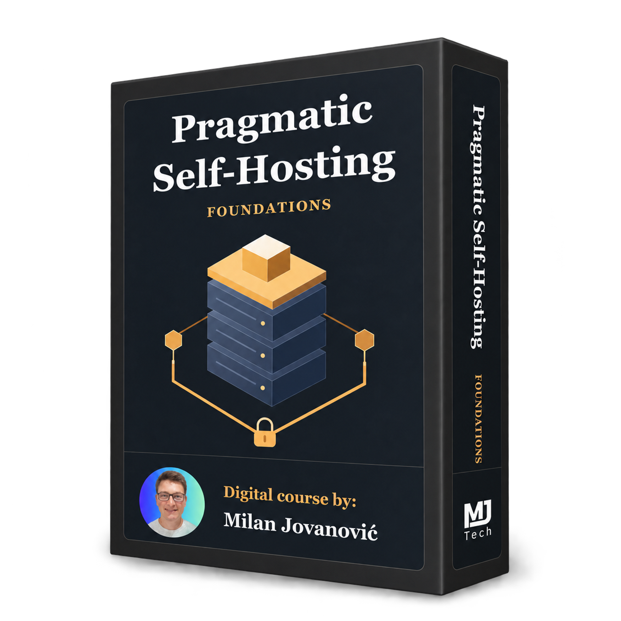 Pragmatic Self-Hosting: Foundations course cover, opposite-facing view